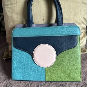 Chic Multicolor Satchel Bag